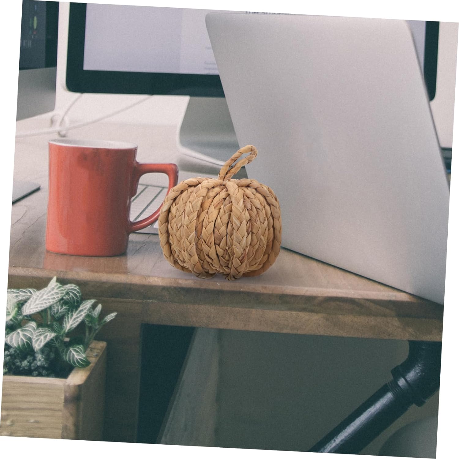 EXCEART Straw Woven Pumpkin Decor for Halloween and Christmas