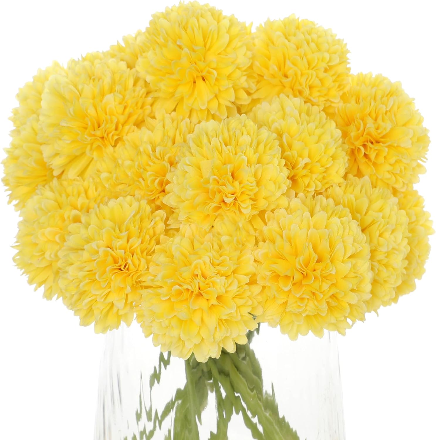 Kimuras Cabin 20Pcs Artificial Yellow Chrysanthemum Flowers