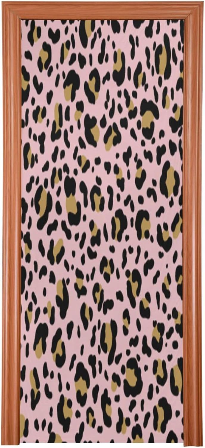 Susiyo Faux Leopard Skin Halloween Door Cover 32x79 in