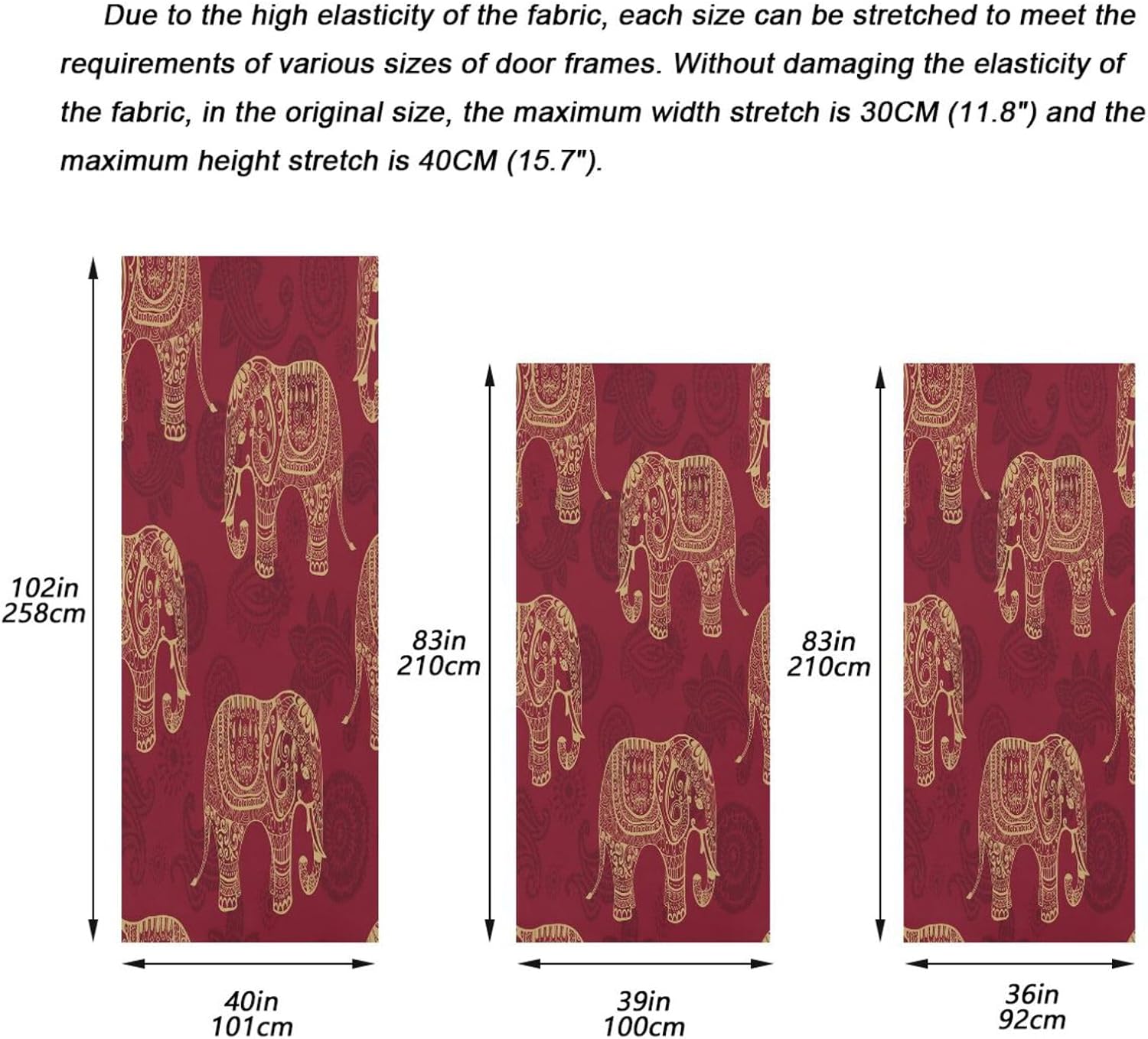 Susiyo Patterned Elephants Halloween Door Cover 32x79 in
