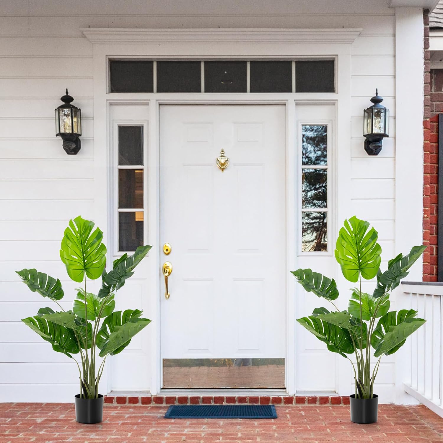Goplus Artificial Monstera Deliciosa Plant 4ft Tall Fake Tropical Tree