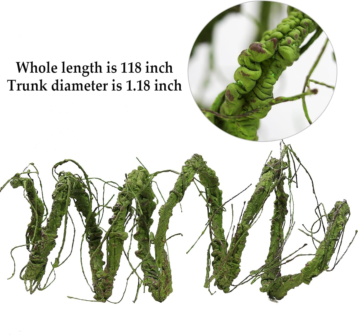 118 Inch Artificial Green Tree Branches with Ivy and Grapevine