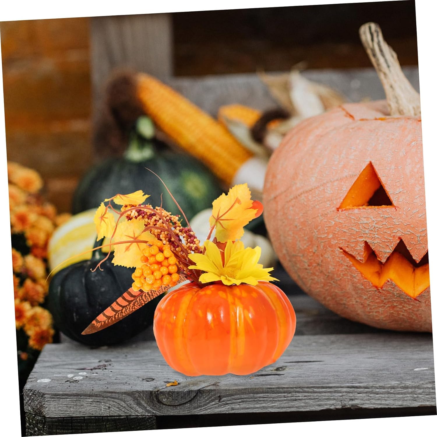 HOMSFOU Halloween Artificial Pumpkin Decor