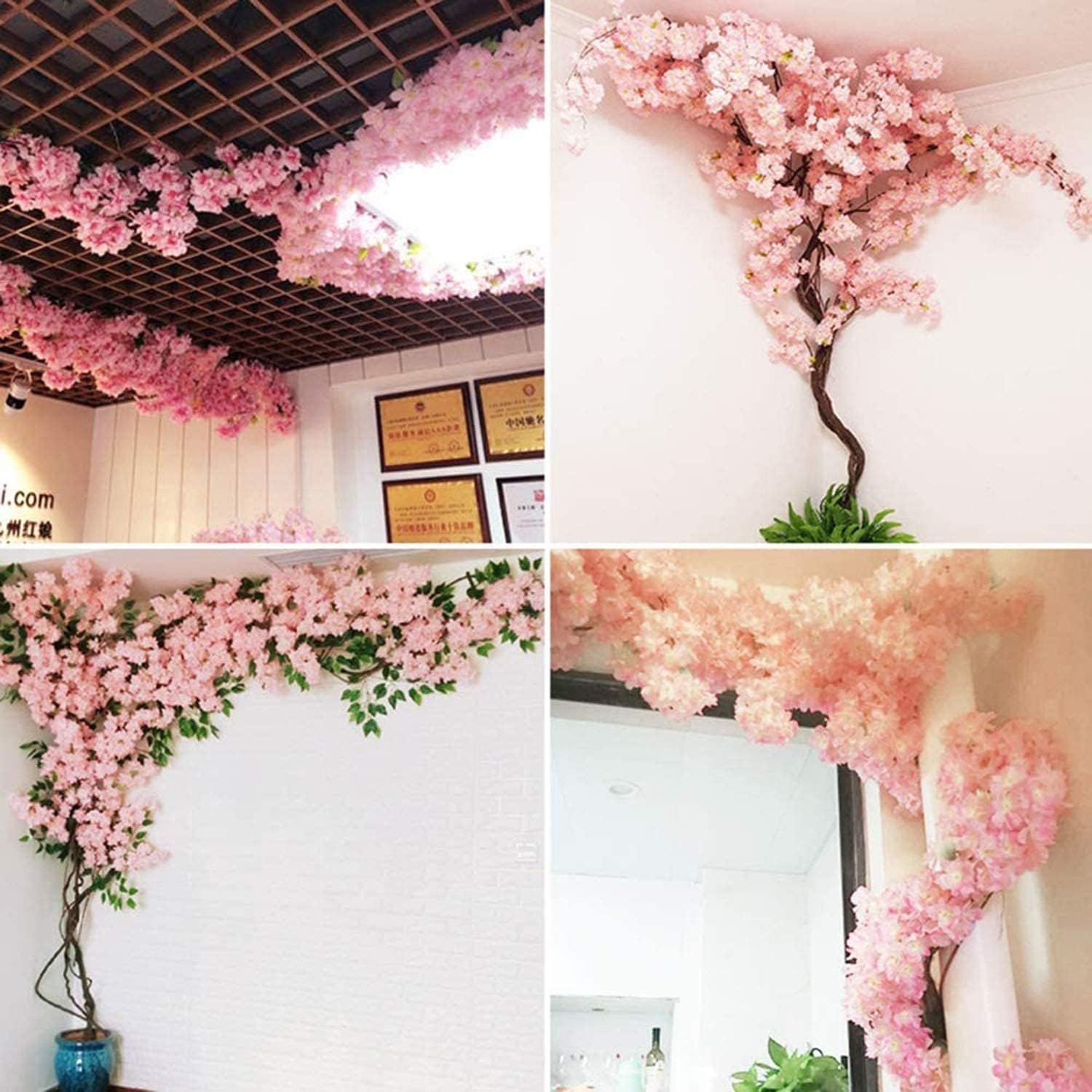 XOOFMASS Artificial Cherry Blossom Tree with 30 Branches and 3 Vine Purple