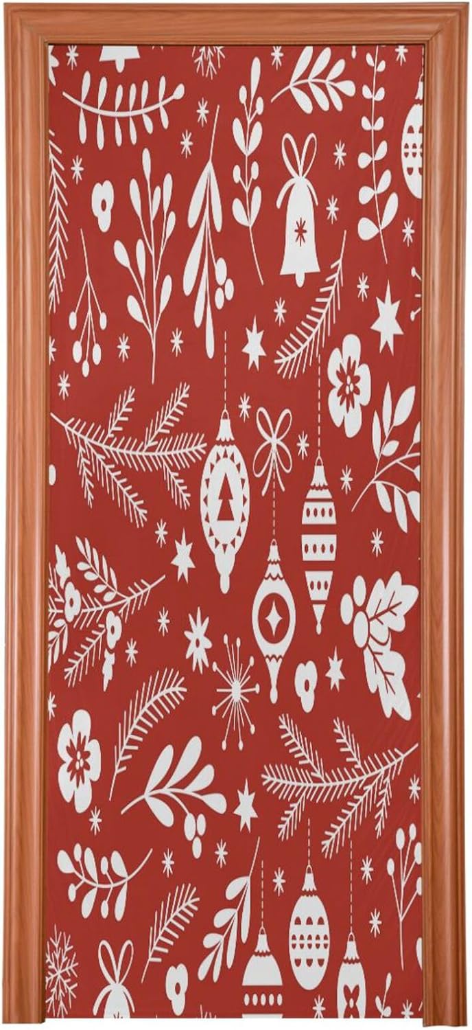 Susiyo Christmas Bell Snowflake Door Cover 32x79 in