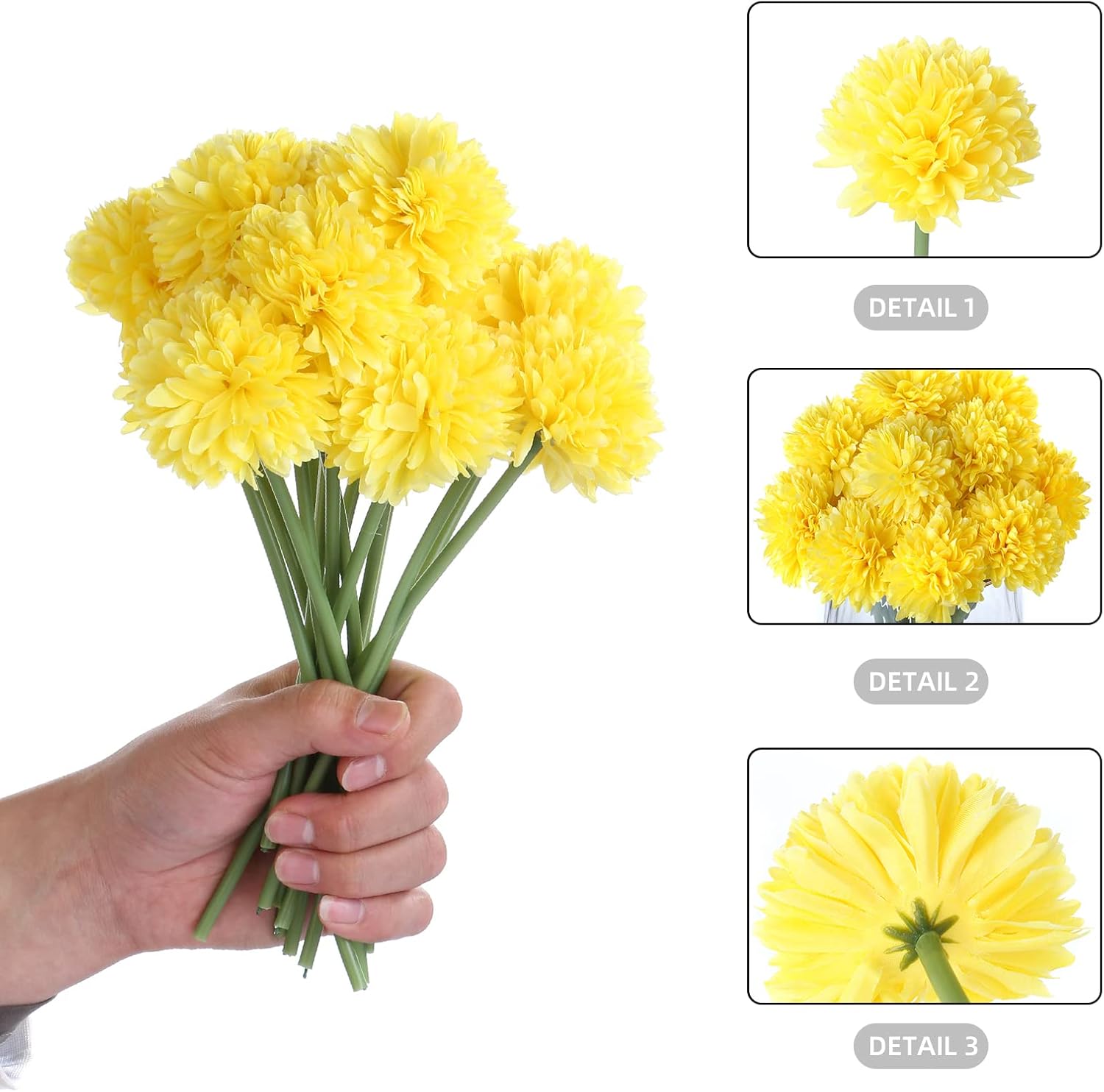 Kimuras Cabin 20Pcs Artificial Yellow Chrysanthemum Flowers