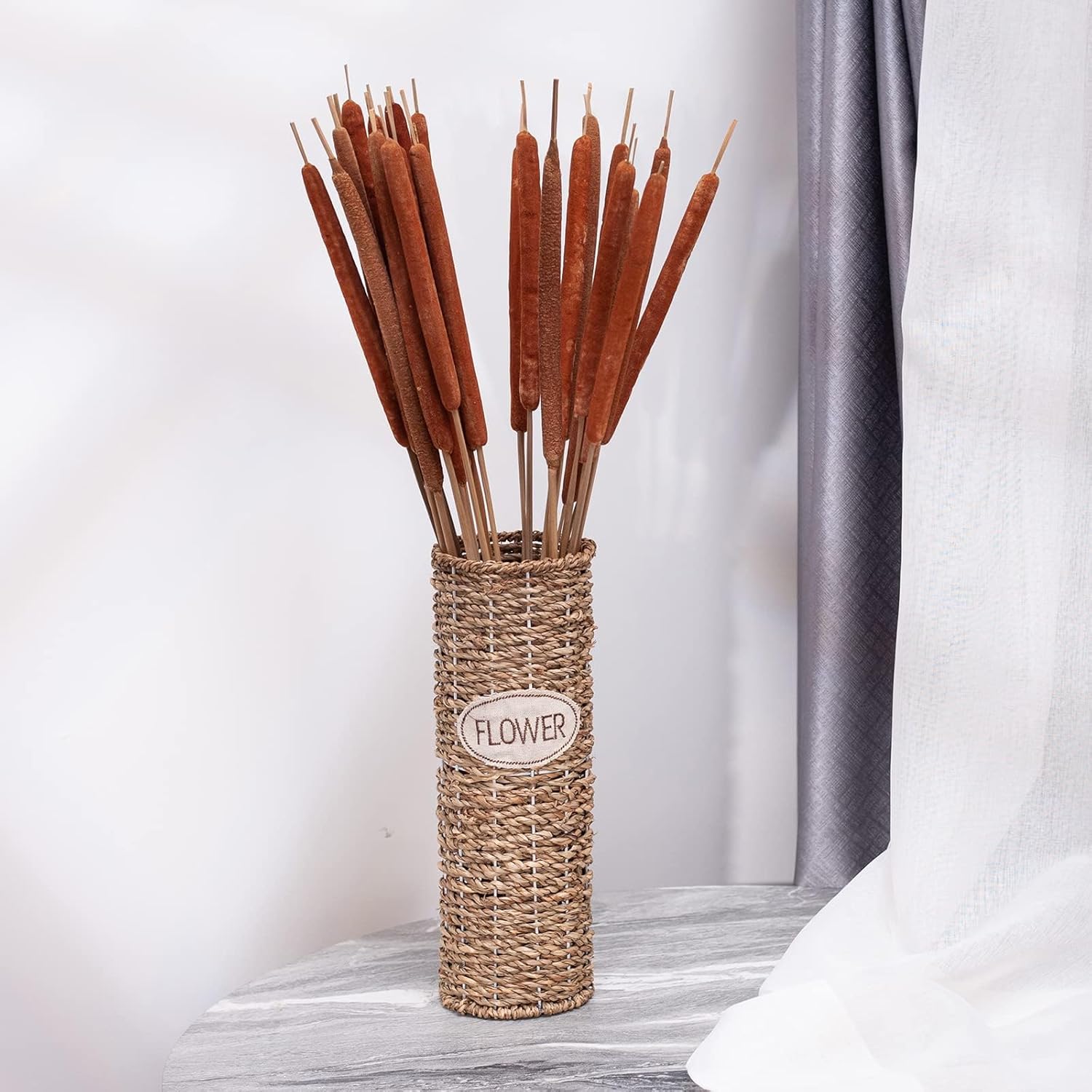 Dried Natural Cattails 20PCS Jumbo for Decor