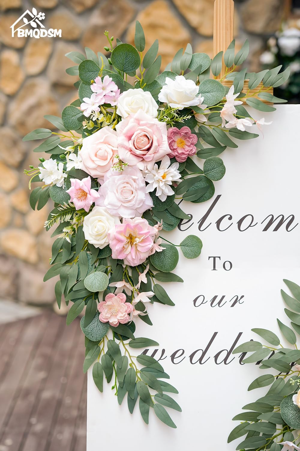 Wedding Welcome Signs Floral Pack of 2 New Pink
