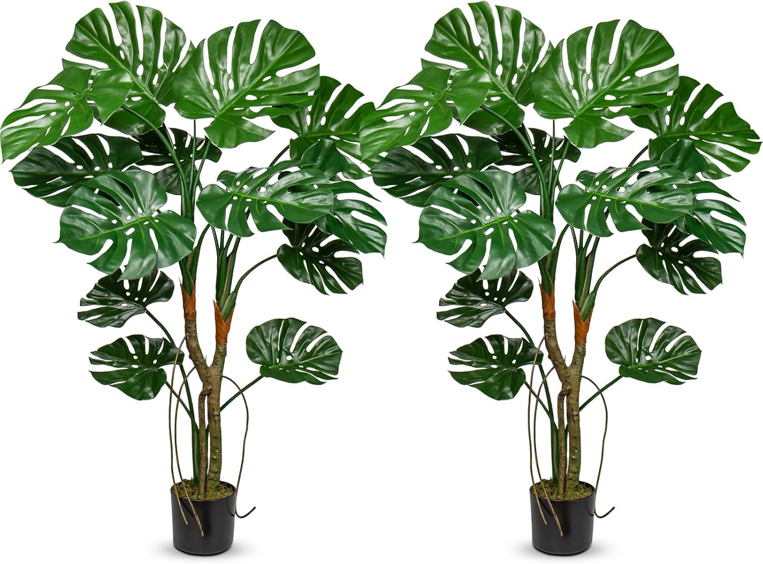 2 Pack Large Artificial Monstera Plant in Pot