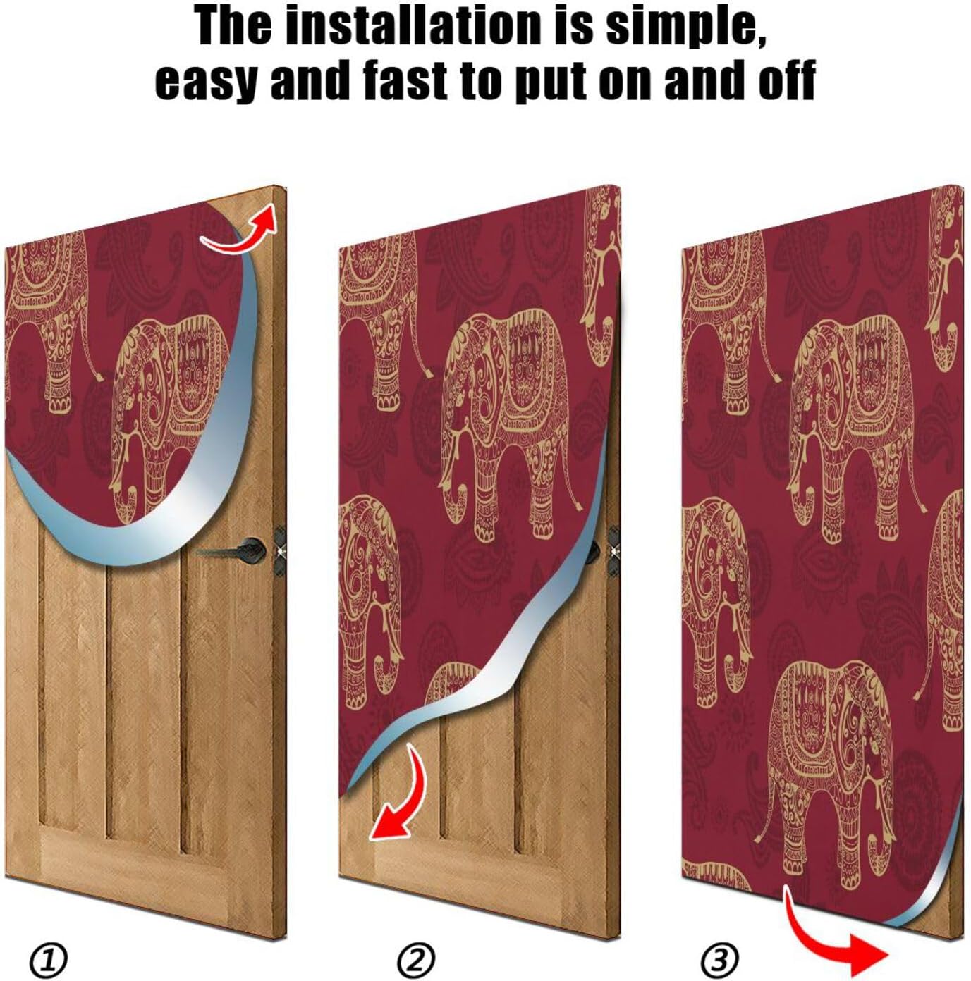 Susiyo Patterned Elephants Halloween Door Cover 32x79 in