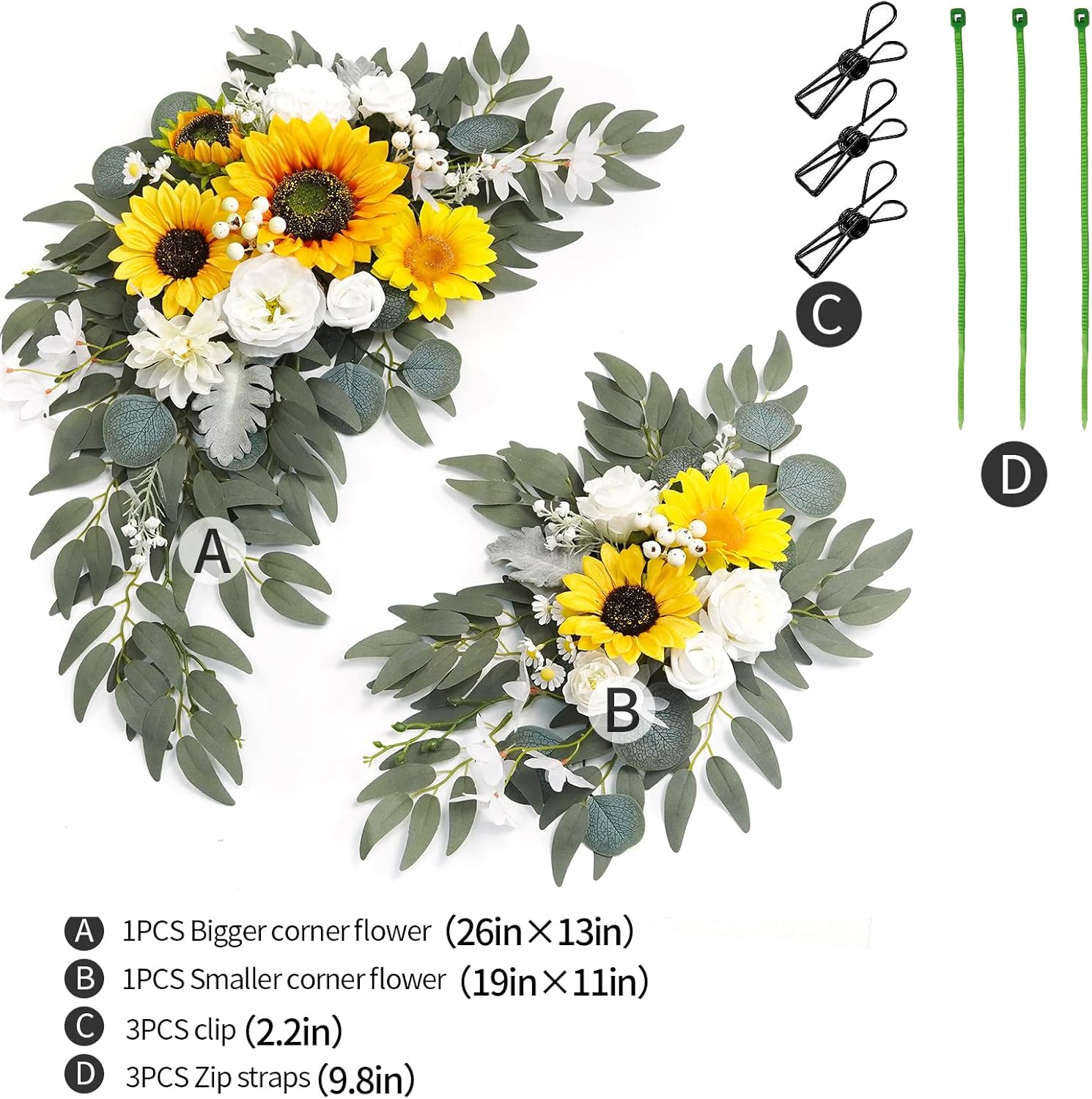 Faux Flower Swag Set of 2 for Wedding Welcome Signs