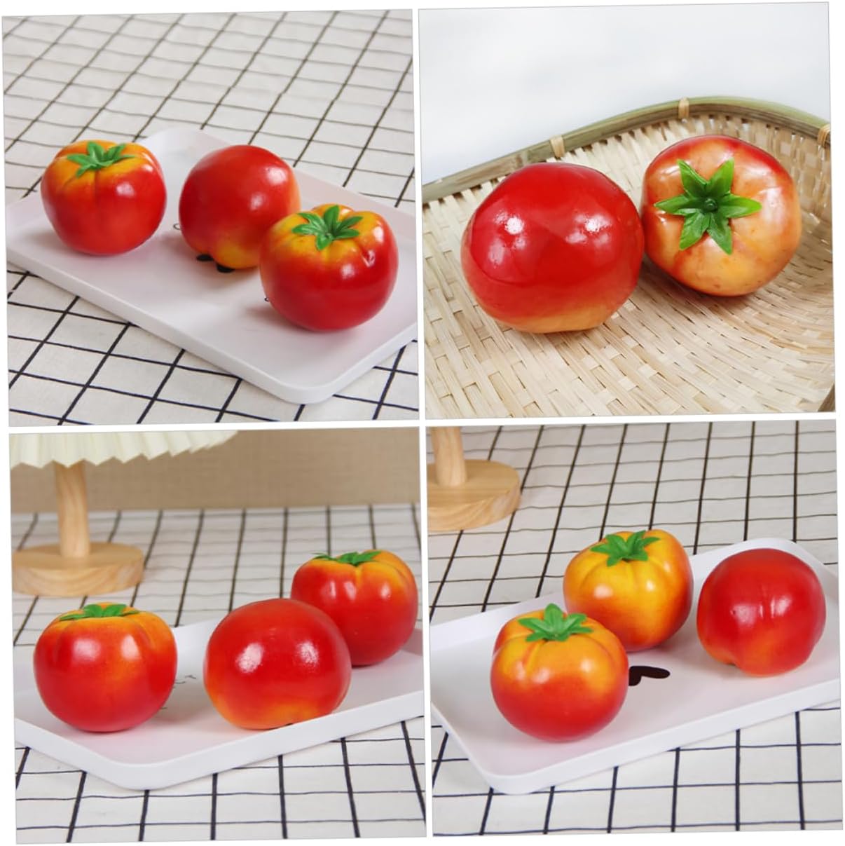 Zerodeko Realistic Foam Tomato Decor Models 4pcs