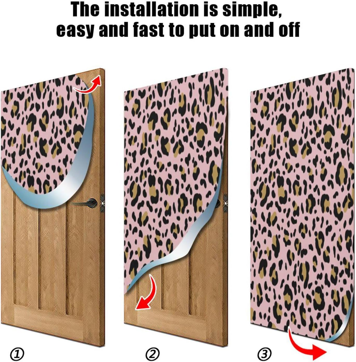 Susiyo Faux Leopard Skin Halloween Door Cover 32x79 in