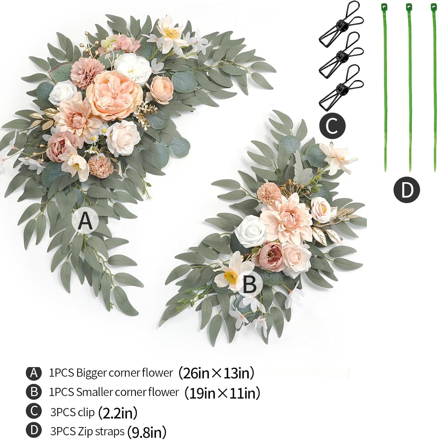 Faux Flower Swag Set of 2 for Wedding Welcome Signs 1