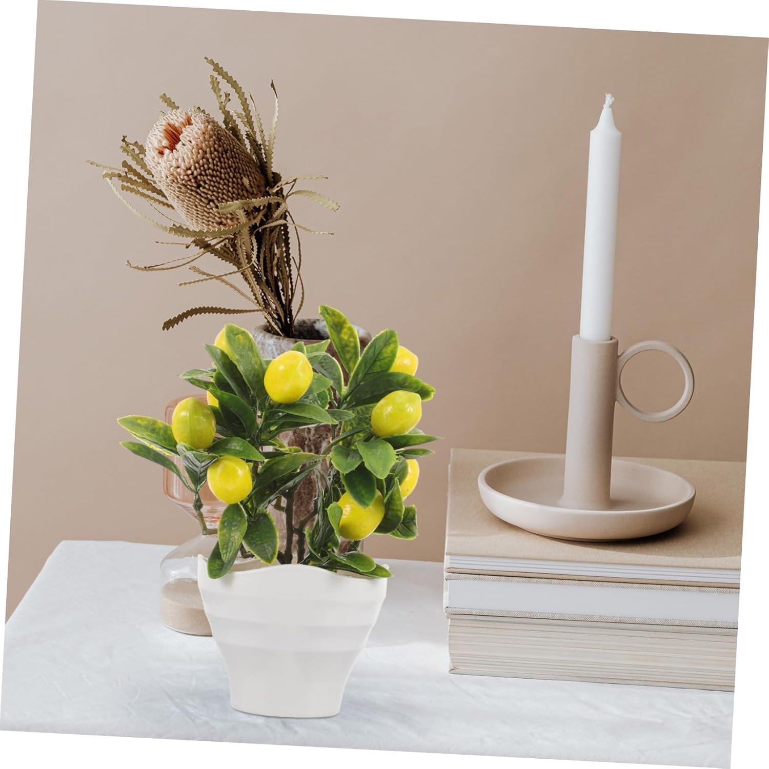 BESTYASH Realistic Artificial Lemon Tree Bonsai Plant
