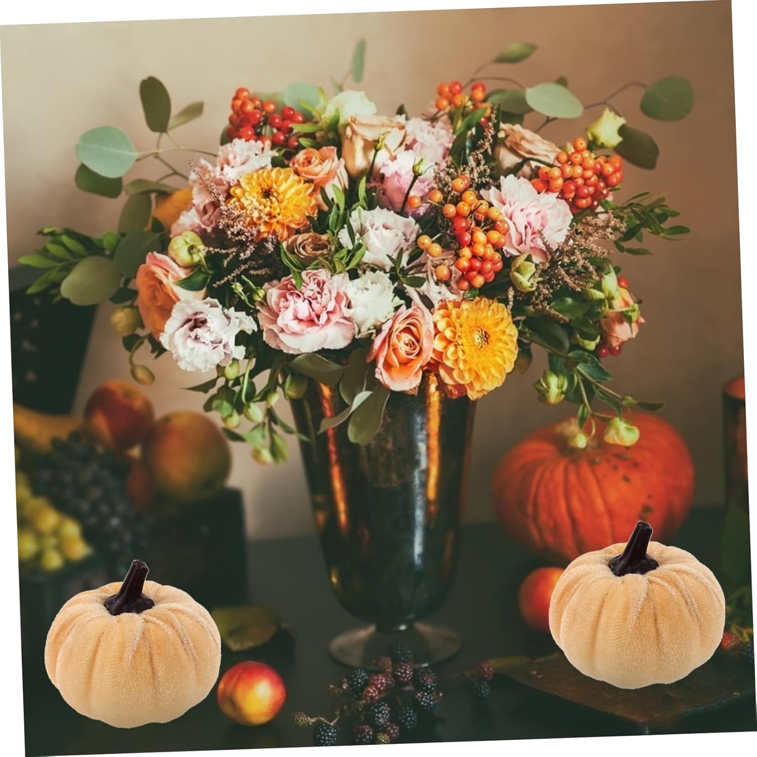 Cabilock 6pcs Faux Pumpkins for Halloween Decor