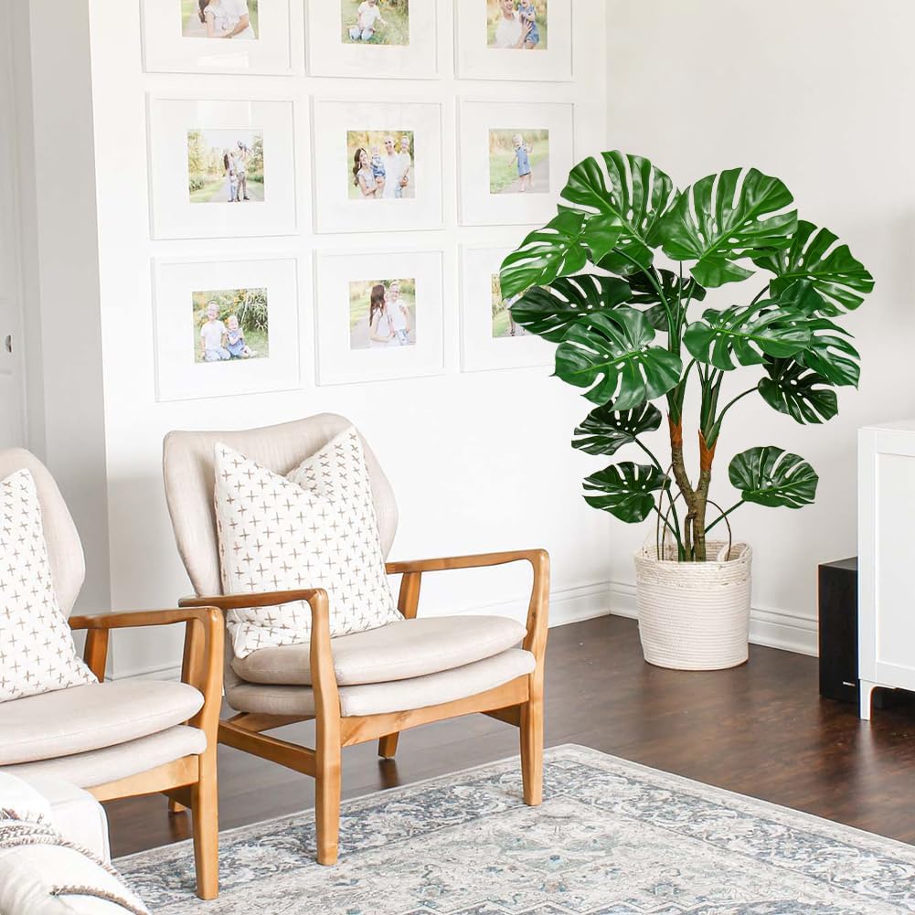 2 Pack Large Artificial Monstera Plant in Pot