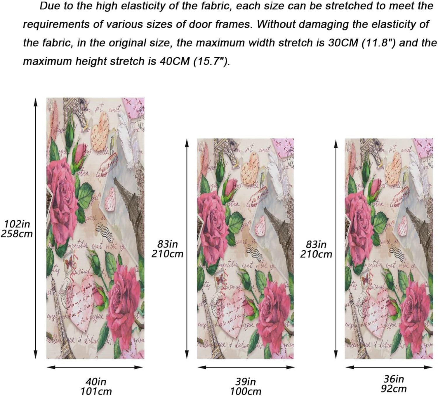 Susiyo Pink Rose Note Halloween Door Cover Stretch Fabric Backdrop