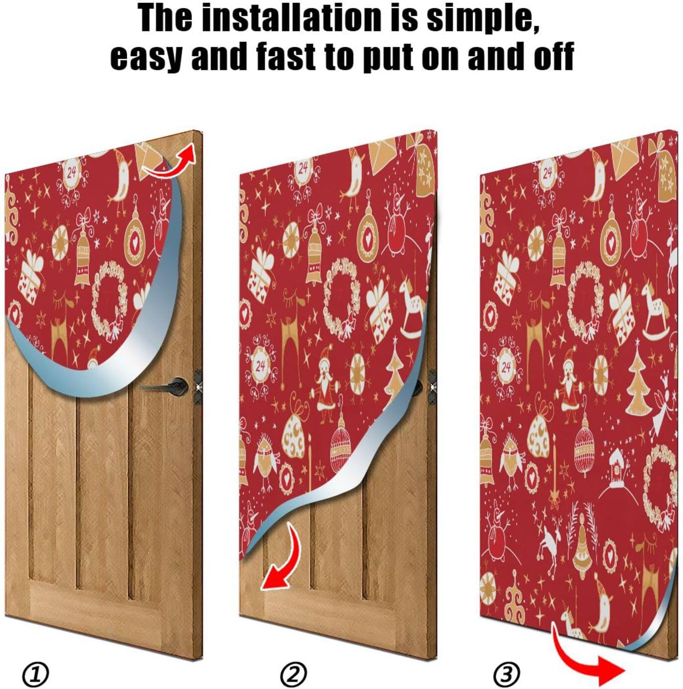 Susiyo Xmas Winter Halloween Door Cover 32x79 in