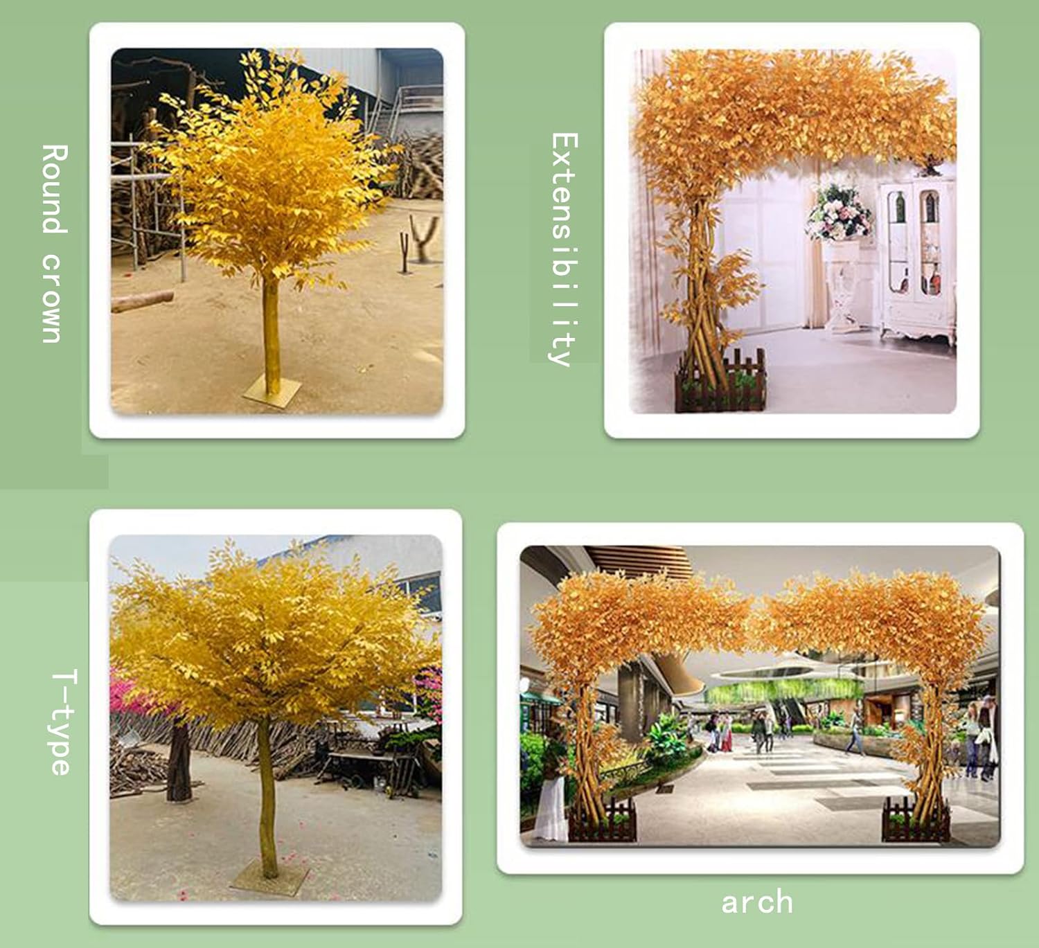 EUEUE Simulation Banyan Tree Artificial Gold Tree Wishing Tree Decor