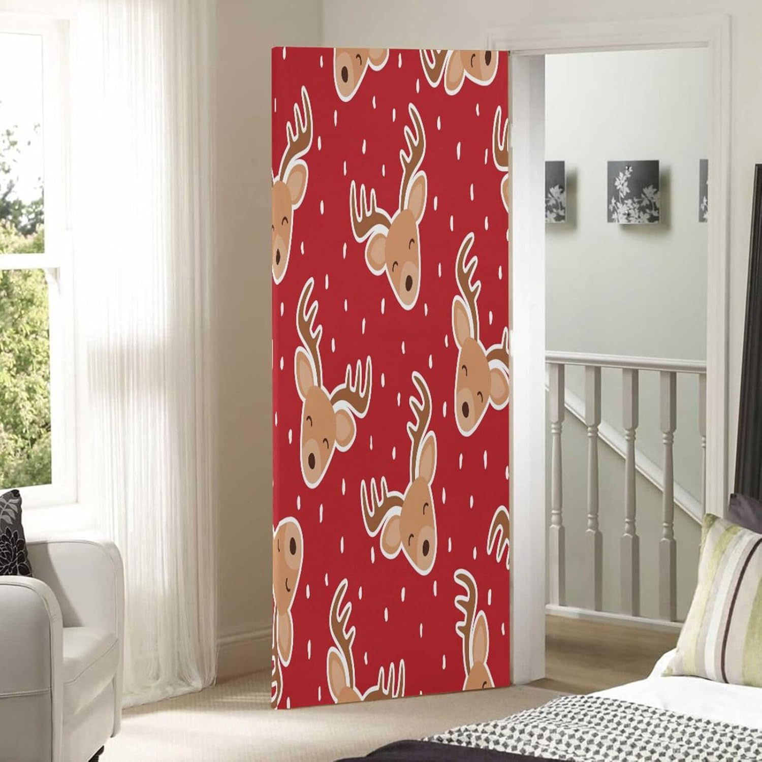 Susiyo Reindeer Door Cover for Halloween Decor
