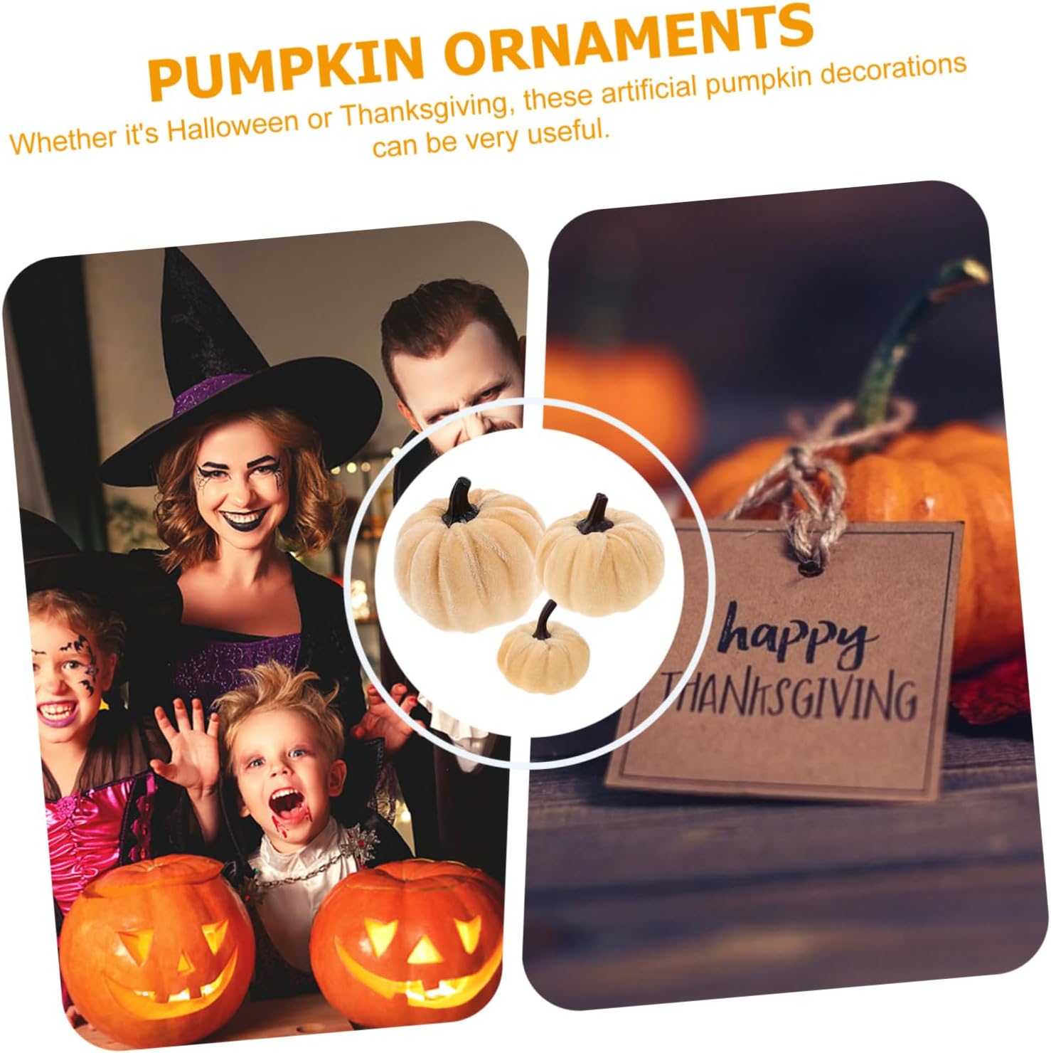 Zerodeko 6Pcs Artificial Pumpkins for Halloween Decor