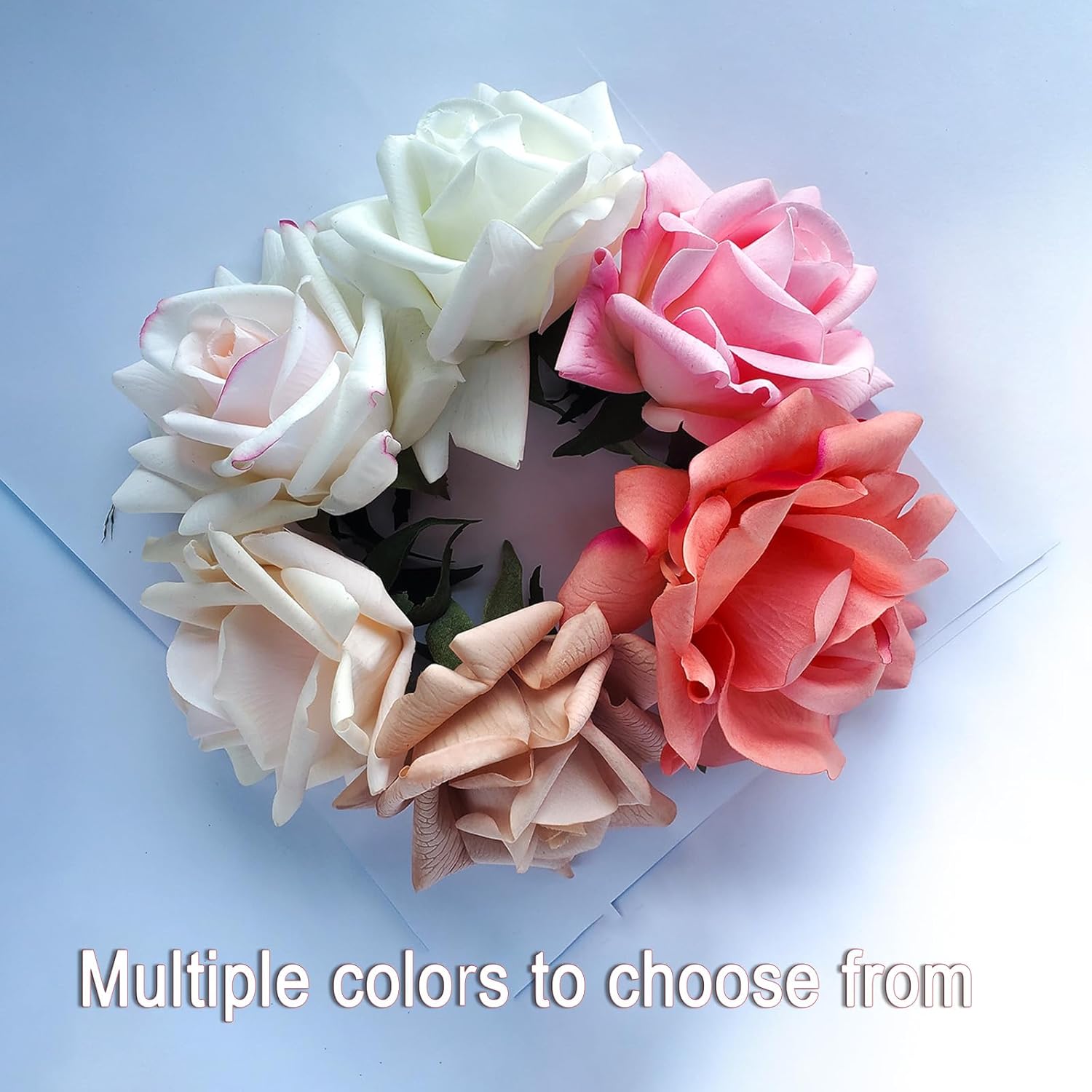 SYFASHRAN Artificial Rose Set 6pcs Real Touch Roses with Stems