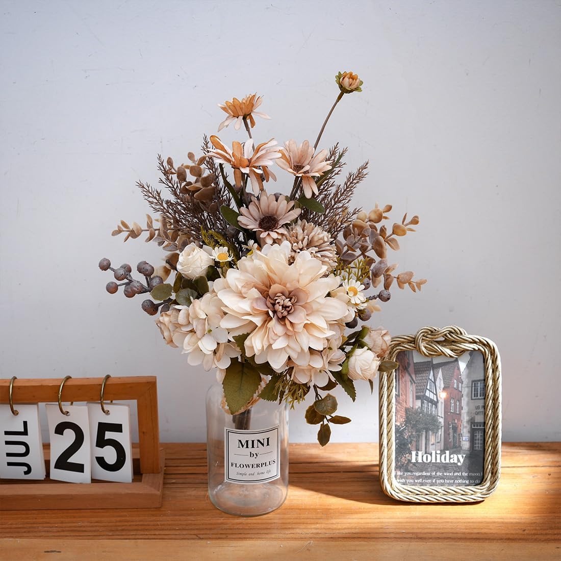 Peauley 16 Inch Artificial Flower Centerpieces with Roses and Daisies
