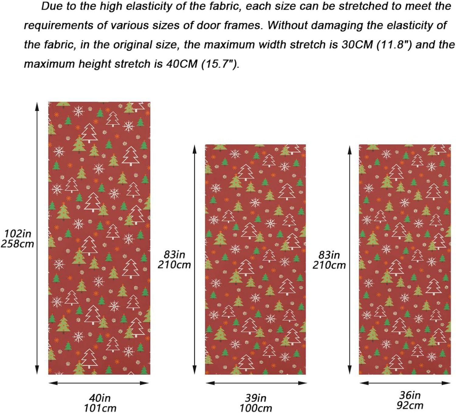 Susiyo Stretch Christmas Door Cover Decoration 32x79 in