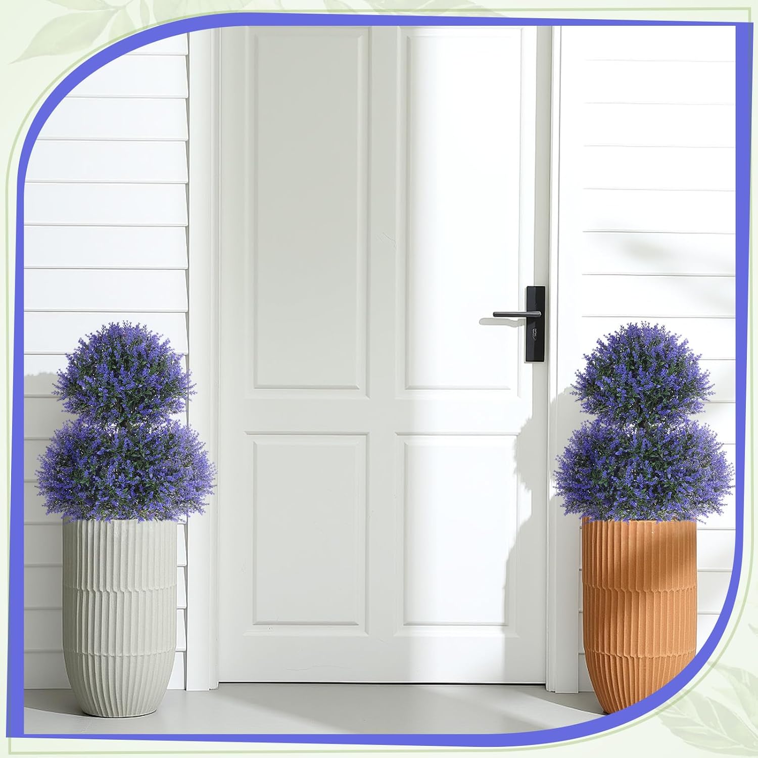 Yunlly 2 Set 28 Inch Faux Lavender Topiaries