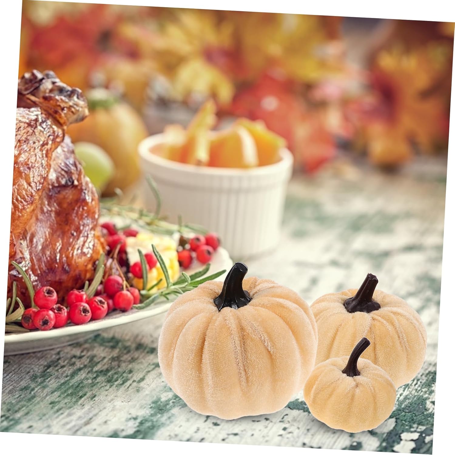 ULDIGI 6pcs Artificial Pumpkins Realistic Halloween Decor