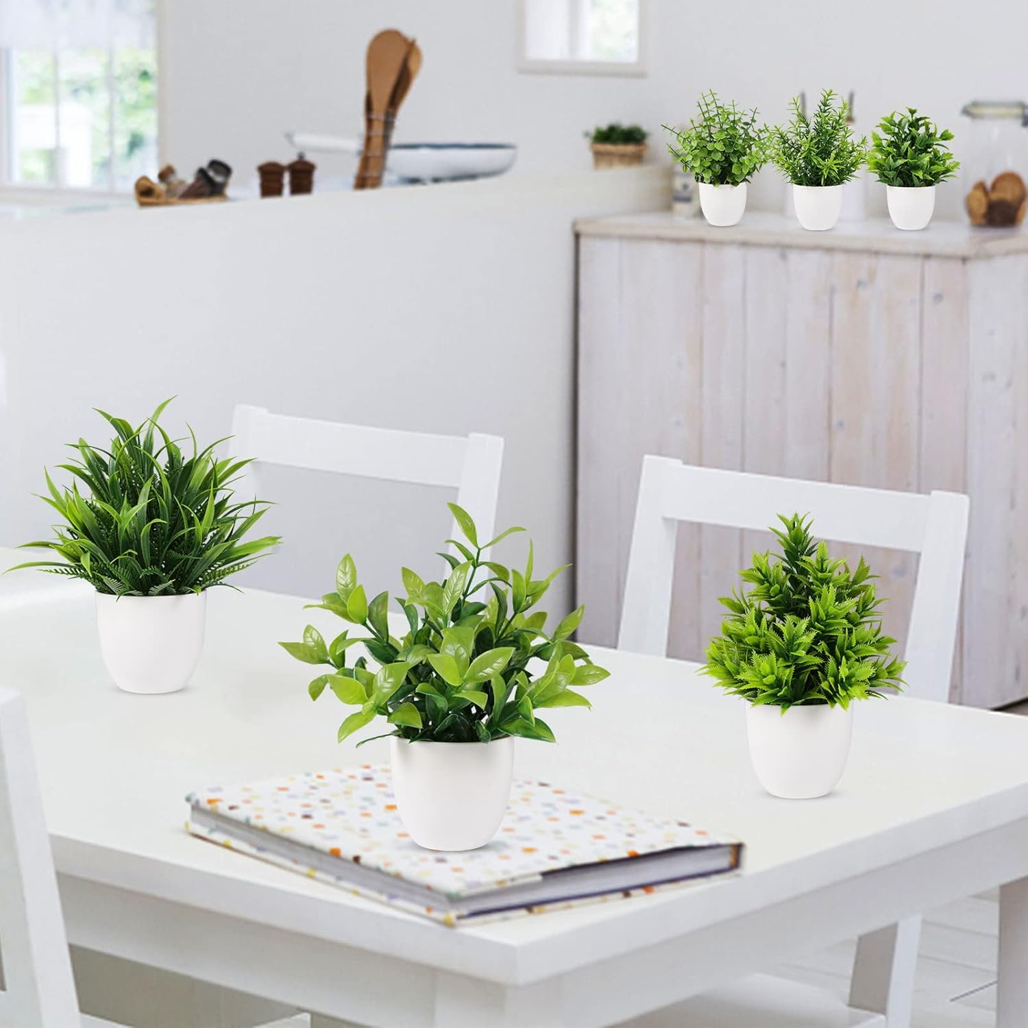 Yoratee Artificial Plant 6PCS Indoor Faux Greenery Decor