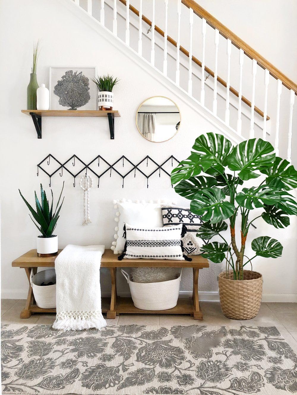 2 Pack Large Artificial Monstera Plant in Pot