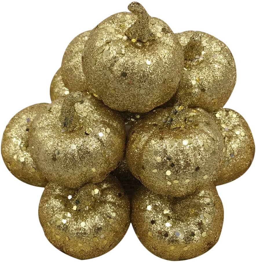 BESTOYARD 12 Pcs Artificial Foam Pumpkins Orange Fall Decor