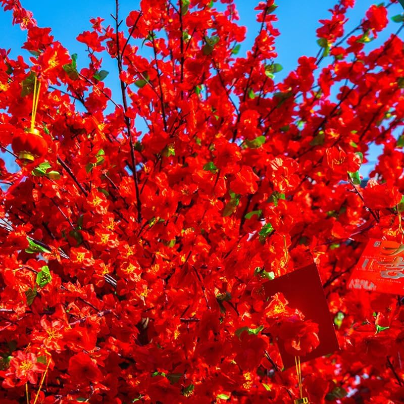 Red Simulated Peach Blossom Tree Artificial Plant 1mx08m