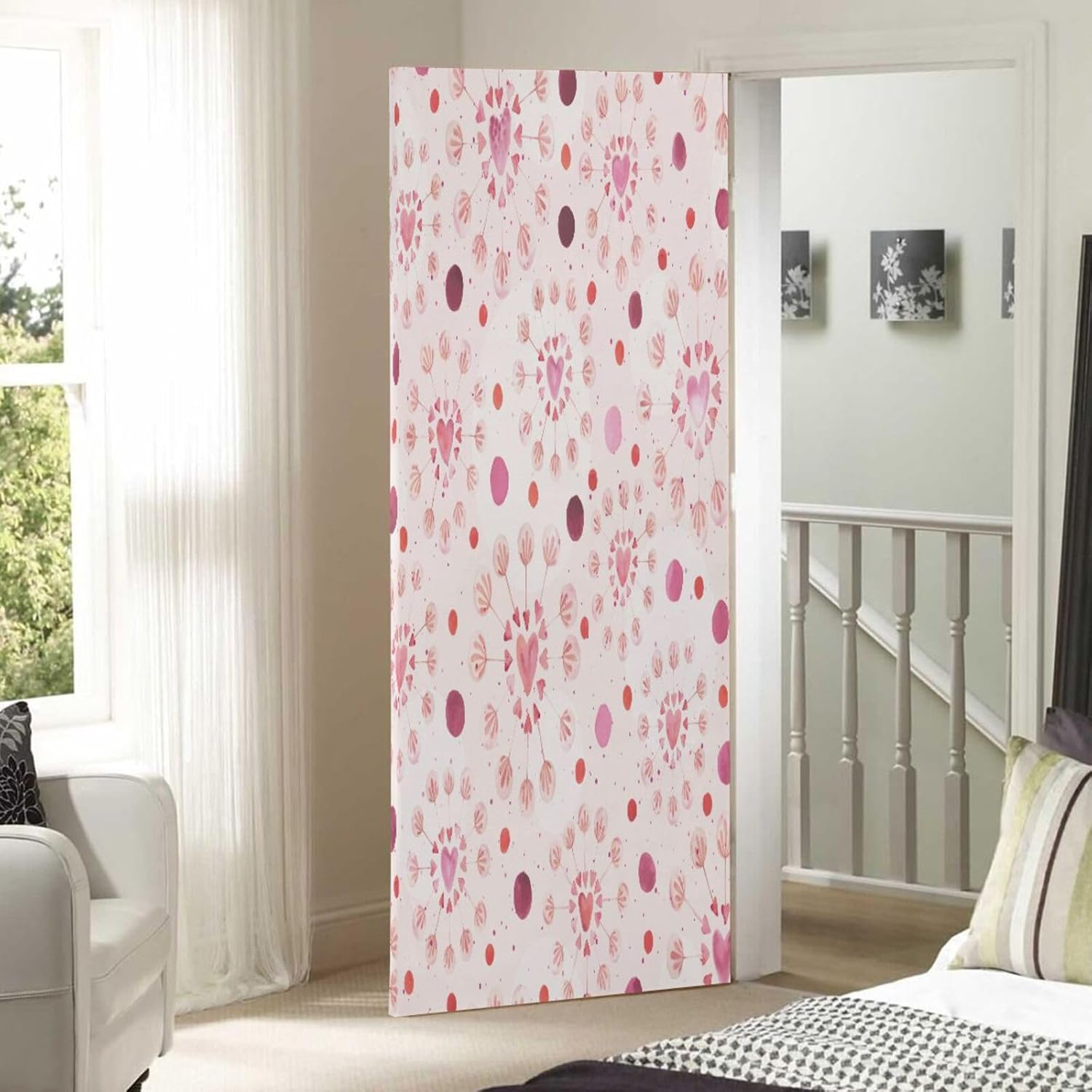 Susiyo Pink Romantic Halloween Door Cover 32x79 in