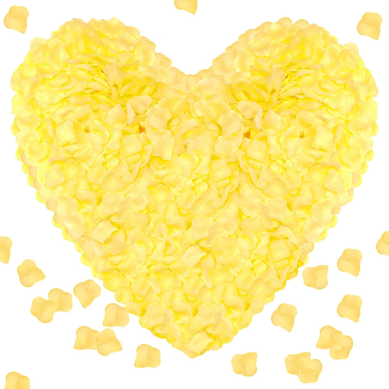 1000 Pieces Yellow Artificial Rose Petals for Decorations