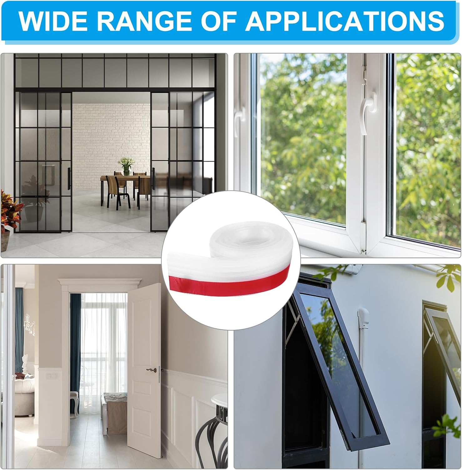 PATIKIL Door Draft Stopper 33FT Transparent Silicone Under Door Seal