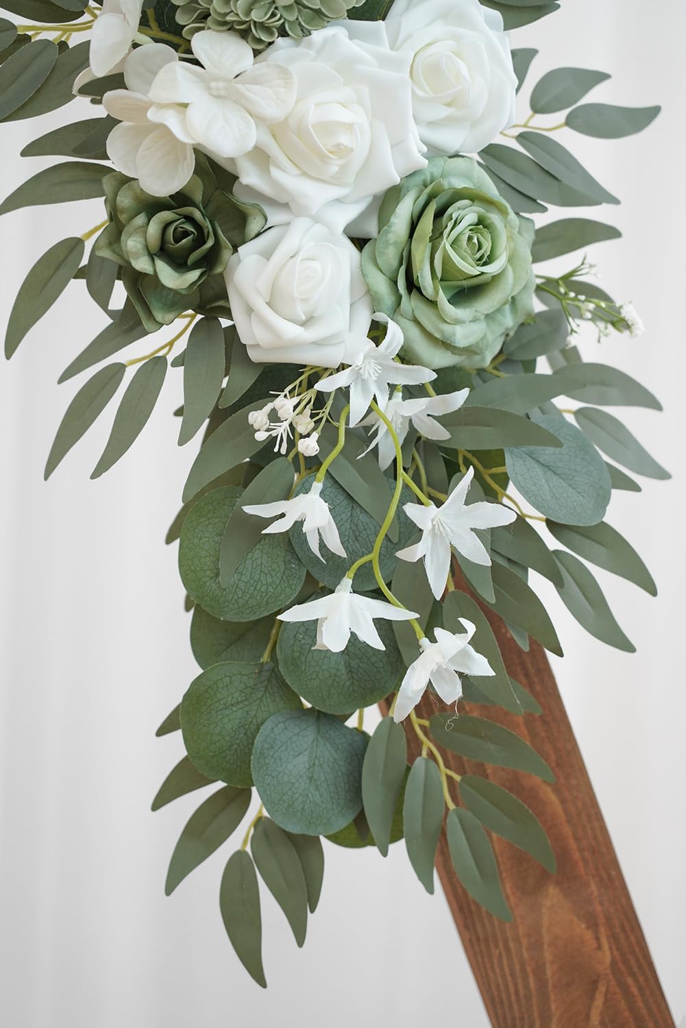 Olalaka 2-Pack Sage Green White Wedding Flower Swag Set