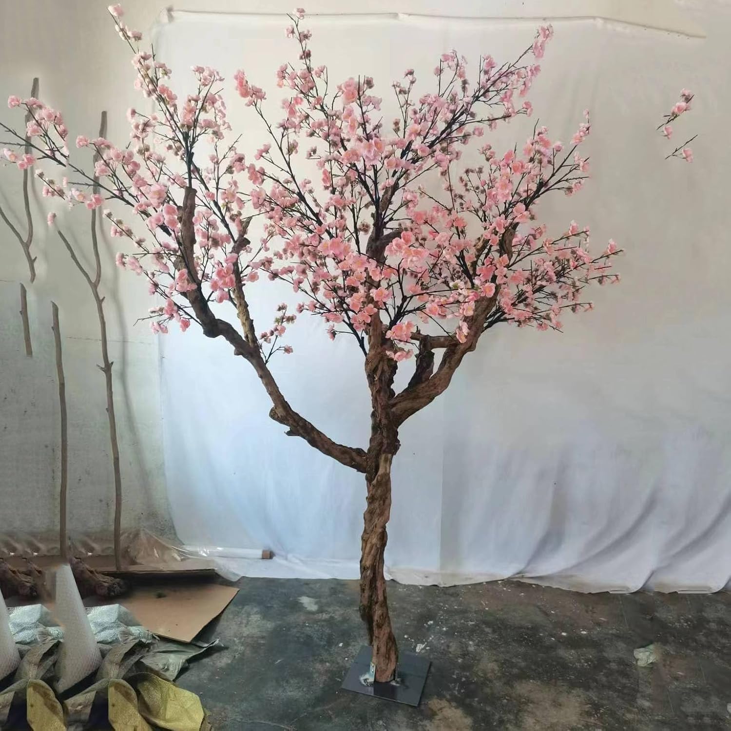 QIUPAI Artificial Plum Blossom Tree 1mx08m Decor