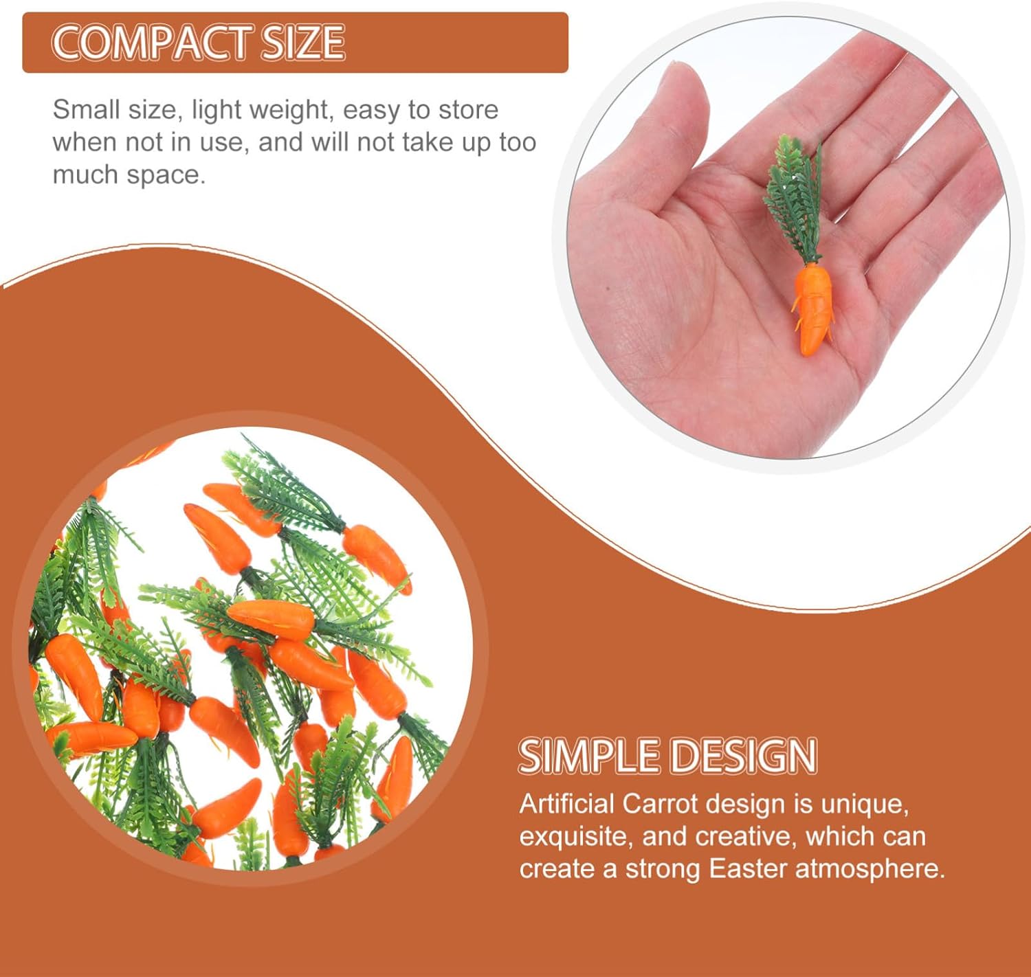 Cabilock Artificial Carrot Ornaments 180pcs