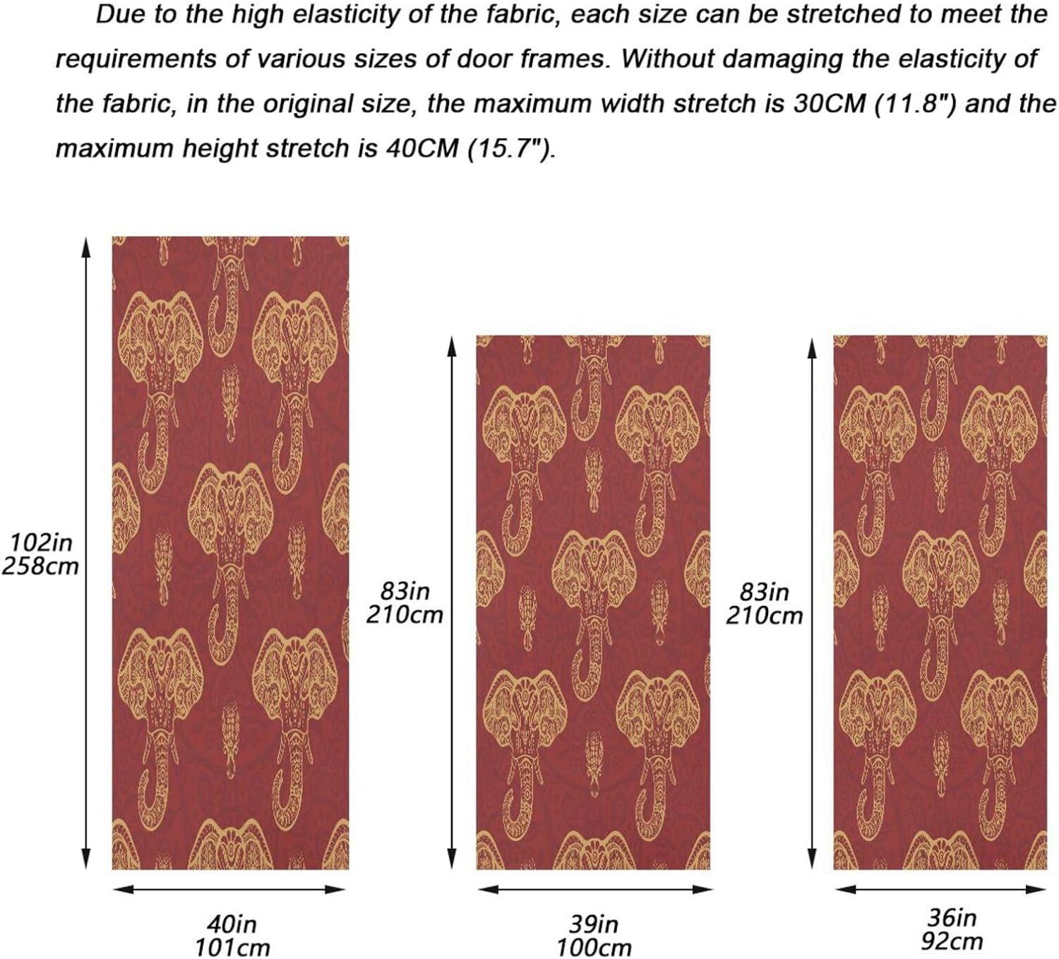 Susiyo Ornate Red Elephants Halloween Door Cover