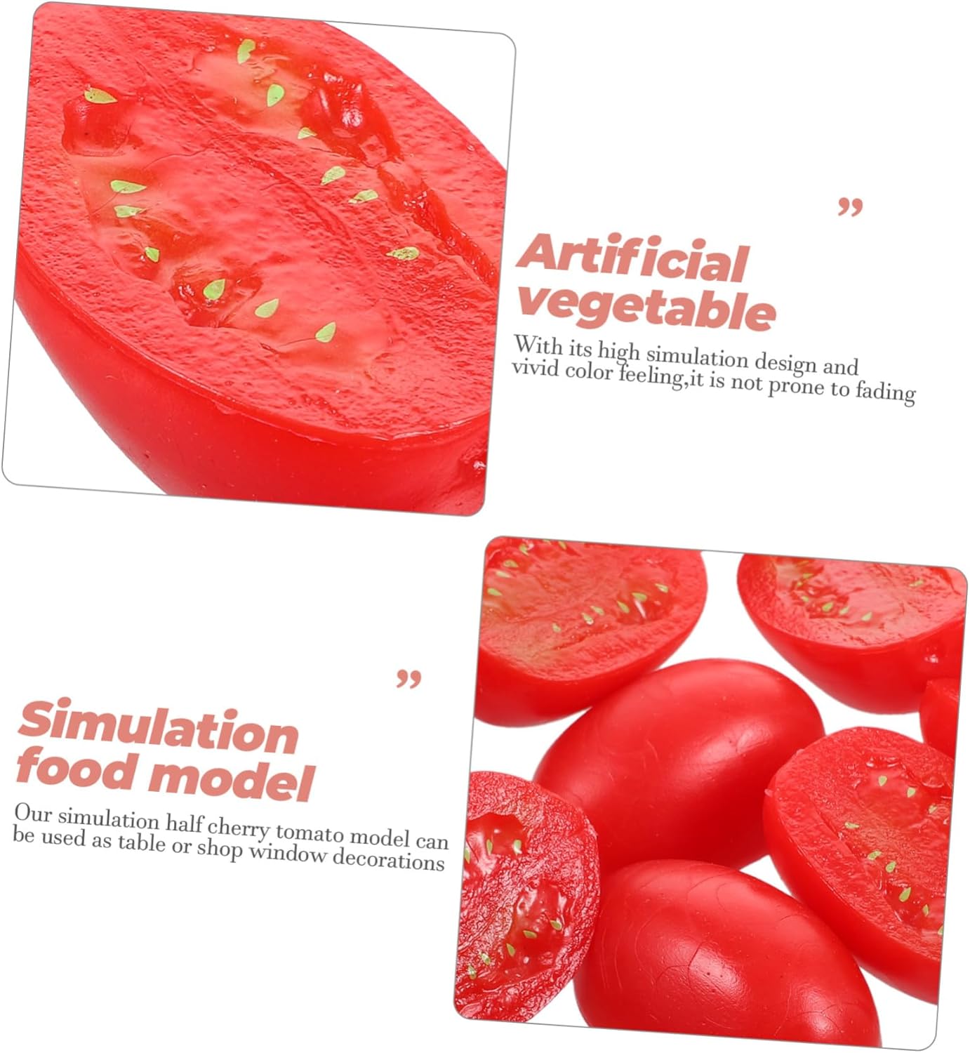 VOSAREA 10pcs Fake Half Cherry Tomato Artificial Vegetable Display Props