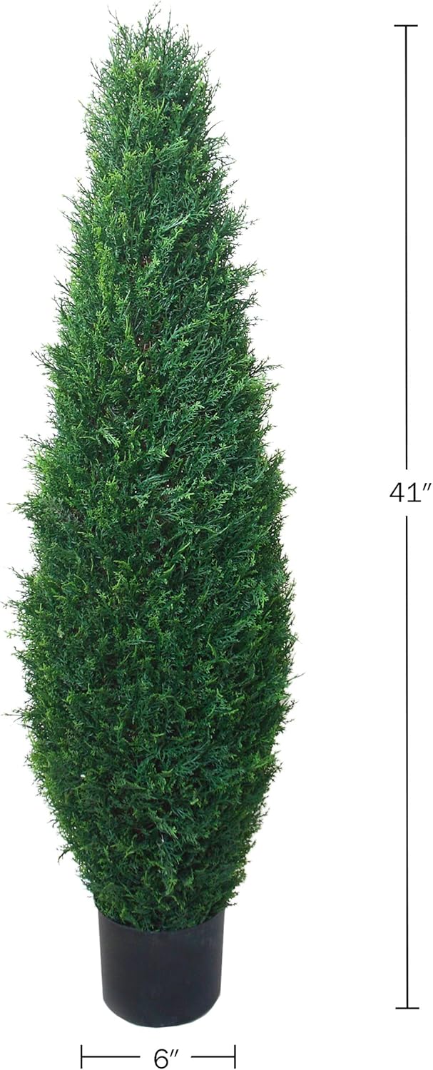 Pure Garden Artificial Topiary Cypress Tree 41 Tall