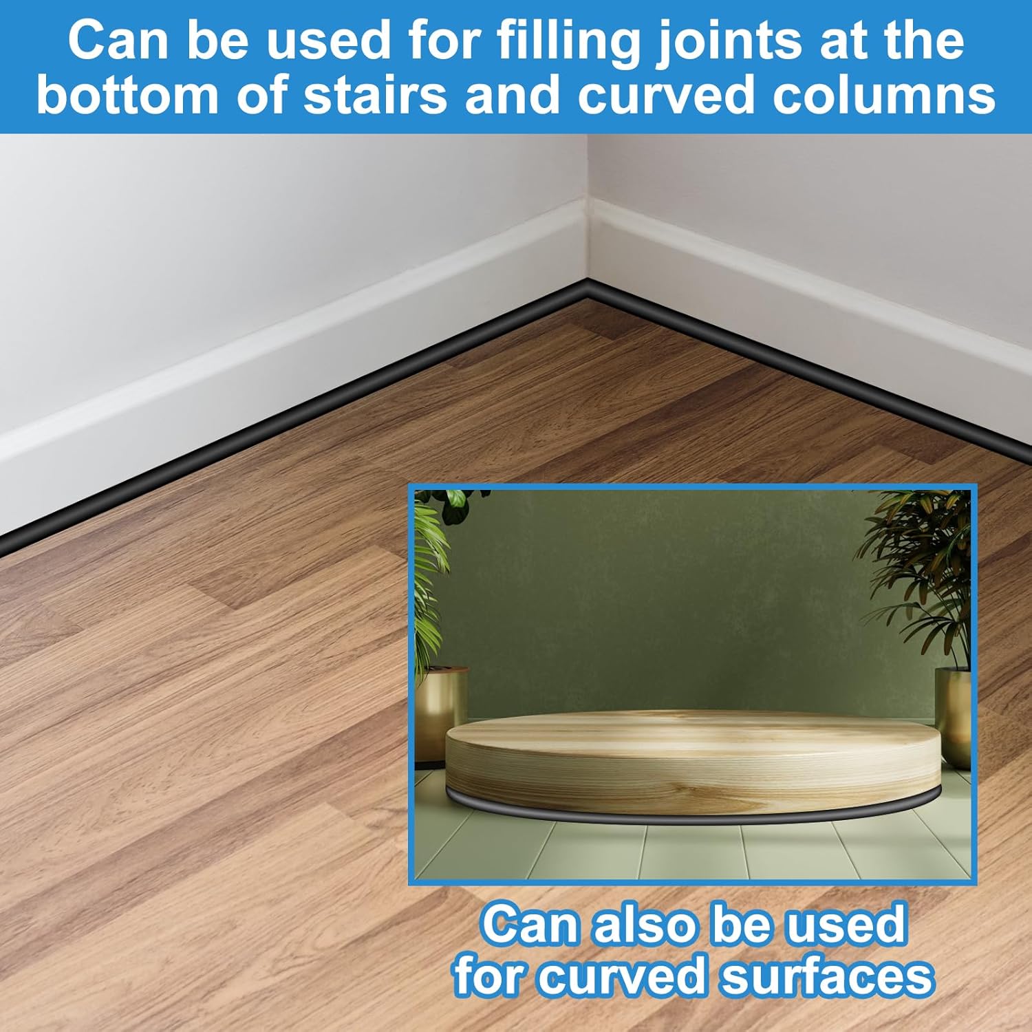 4 Meter Black Rubber Door Draft Stopper for Bedrooms