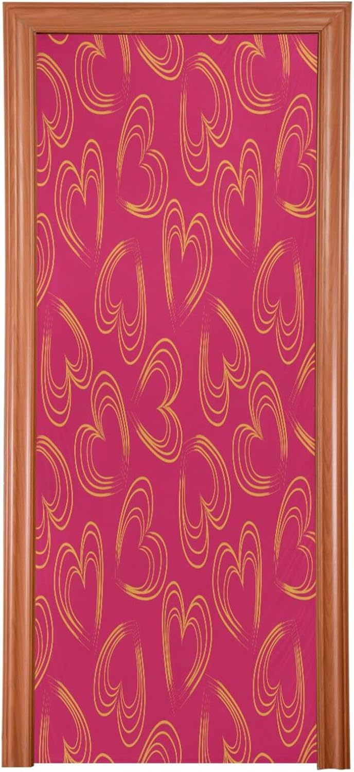 Susiyo Heart Shaped Halloween Door Cover Stretch Fabric 32x79 in