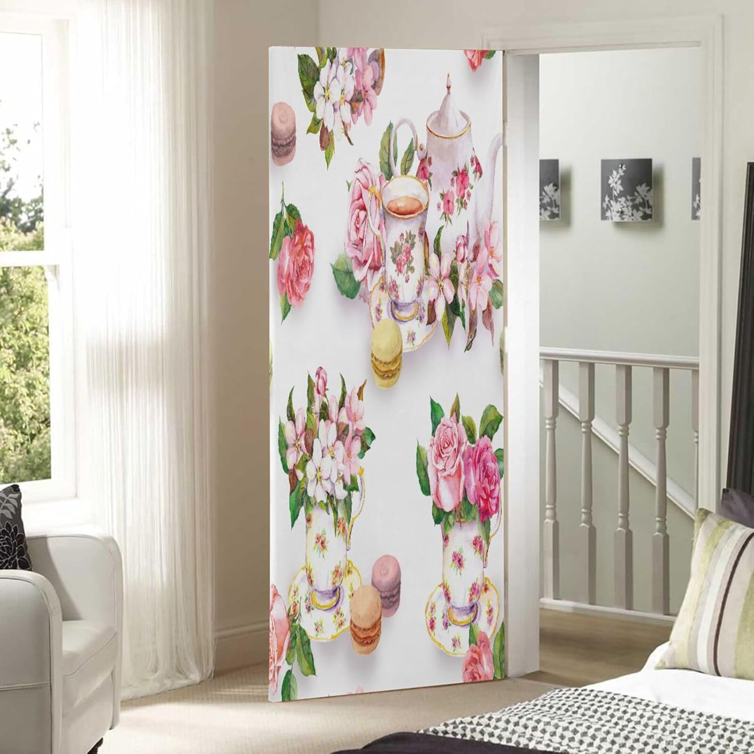 Susiyo Halloween Door Cover with Flowers 32x79 in