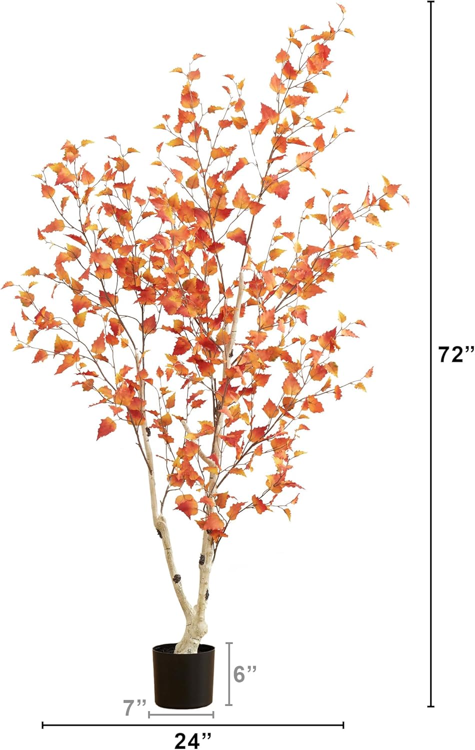 Nearly Natural 6ft Autumn Birch Artificial Fall Tree