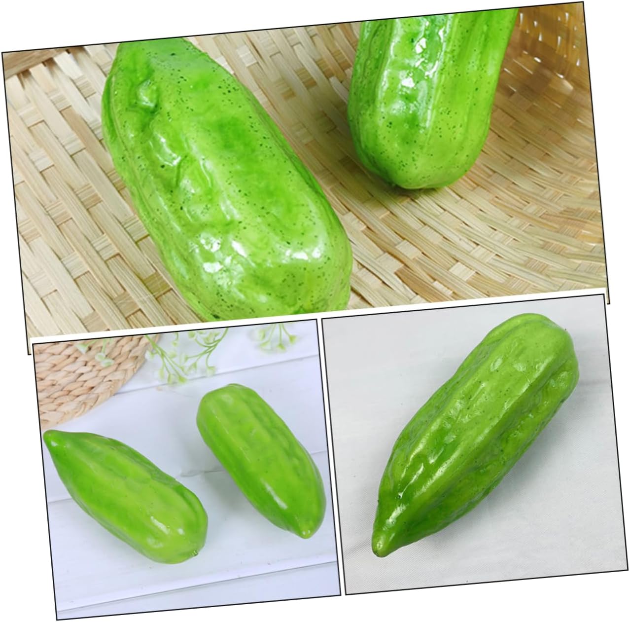 LIFKOME 3pcs Artificial Bitter Gourd Models