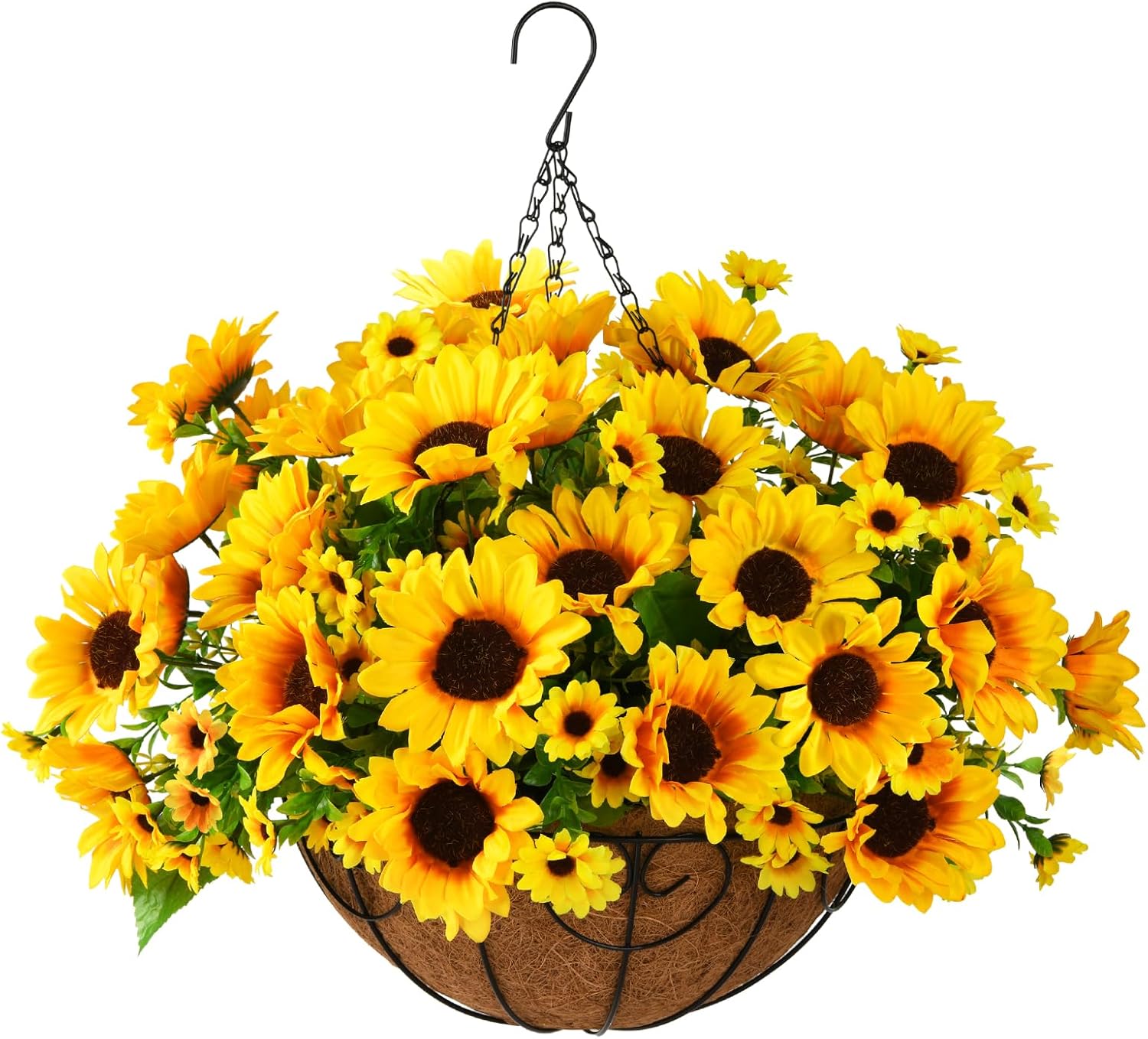 Homsunny Artificial Sunflowers Hanging Decor for Outdoor